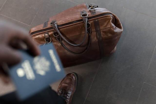 A passport and a baggage image,meaning for traveling